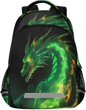 Casual Outdoor Sports Daypack with Ergonomic Shoulder Straps#765 Green Dragon linen revolt scavenger Design Waterproof Backpack - 