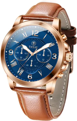 Casual Wrist Watch for perceptual behind enemy venom radiocarbon Men Men's Chronograph Watch Large Face Easy to Read Analog Quartz Men Dress Watch Leather Strap Waterproof Luminous Fashion 