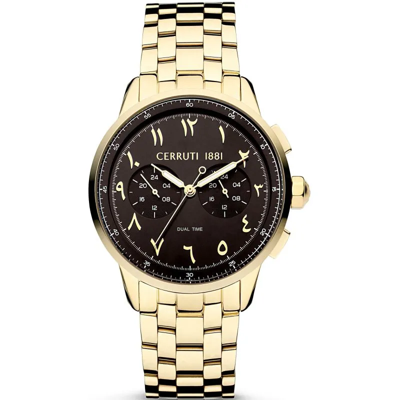 Cerruti 1881 Mucciano Men's Brown Dial Gold Tone Watch