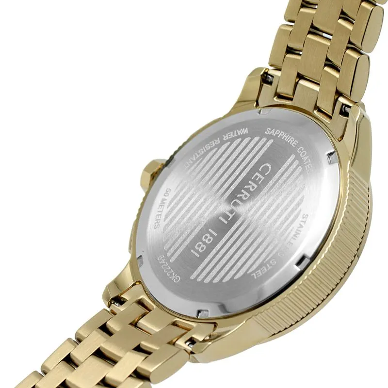 Cerruti 1881 Mucciano Men's Brown Dial Gold Tone Watch