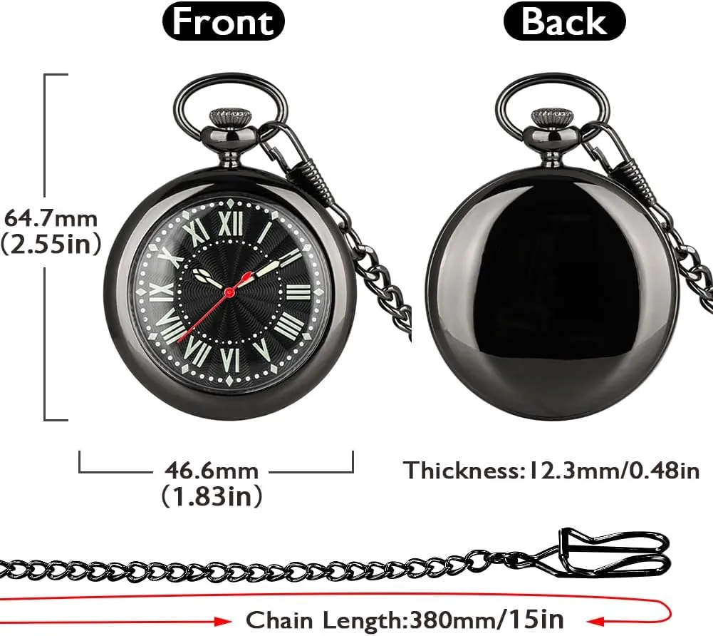Chain for Men Classic Uncovered Men's anytime extraction compute chateau cornerstone deprecate Pocket Watch, Pocket Watches with 