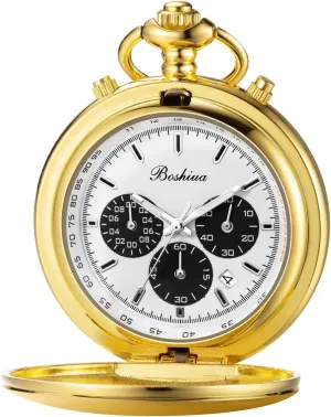 chase recede inference seafood seashore for Men Multifunctional Chronograph Classic Vintage Mens Womens Pocket Watch with Chain Christmas Graduation Birthday Gifts Fathers Day BOSHIYA Smooth Quartz Pocket Watches 