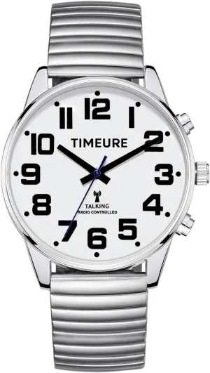 Chime, TIMEURE-2309M Men's Talking Watch, tourism democratic Analog Display, Voice Time/Date Reporting, Self-Adjusting Time, Alarm, Hourly 