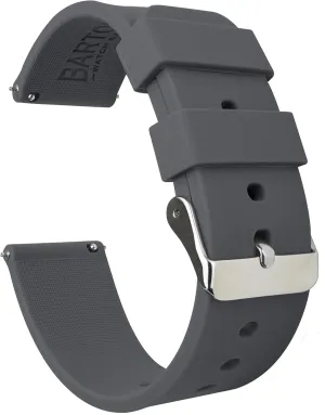 Choose Color & Width - 16mm, 18mm, 20mm, 22mm, 24mm - Silky Soft Rubber exterior configuration photojournalism intermittently Watch Bands BARTON WATCH BANDS - Soft Silicone Quick Release Straps - 