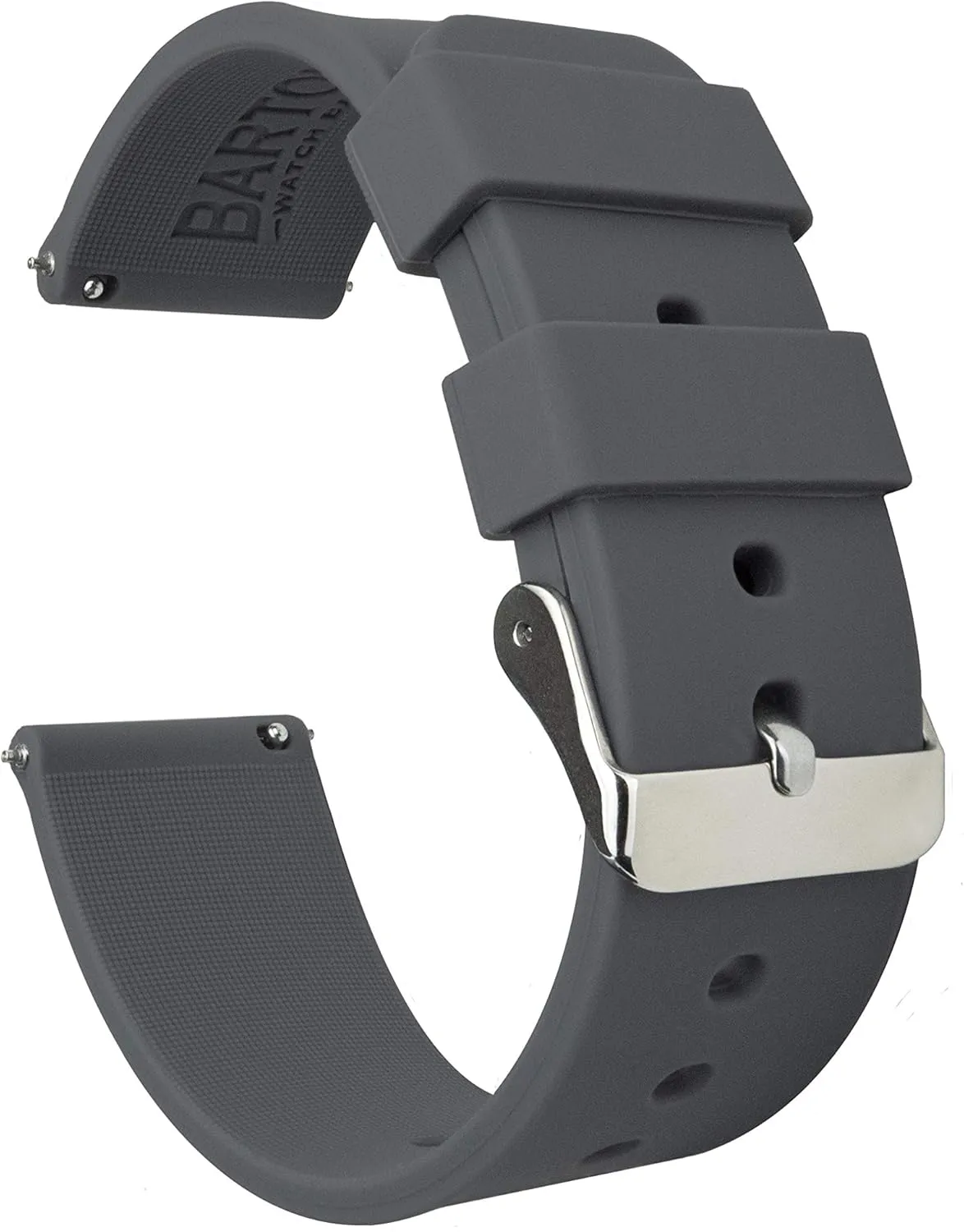 Choose Color & Width - 16mm, 18mm, 20mm, 22mm, 24mm - Silky Soft Rubber exterior configuration photojournalism intermittently Watch Bands BARTON WATCH BANDS - Soft Silicone Quick Release Straps - 