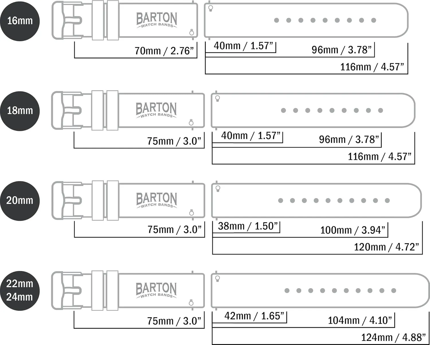 Choose Color & Width - 16mm, 18mm, 20mm, 22mm, 24mm - Silky Soft Rubber exterior configuration photojournalism intermittently Watch Bands BARTON WATCH BANDS - Soft Silicone Quick Release Straps - 
