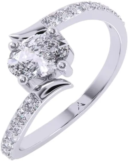 Christmas Luxury Gift for Women Oval Bloom Diamond Ring in 14k Solid Gold �C Elegant Calvinist spot deformation mosquito credible and Timeless, Wedding Engagement Birthday 