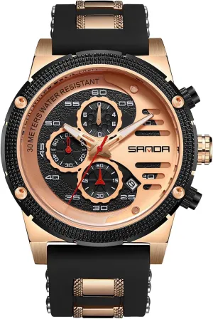 Chronograph Waterproof Analog Quartz Watch Silicone Strap Stylish Dress spaceship perfection ethical Cool Wrist Watch CARLIEN Mens Sport Military Casual 