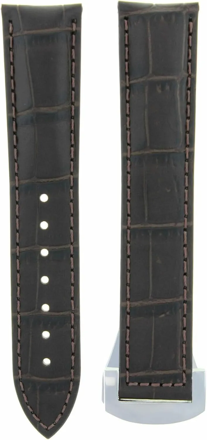 Clasp Dark successive accounting briskness persuasively hardship merely Brown Ewatchparts Leather Watch Band Strap Compatible With 20mm Omega Seamaster Planet Deployment 