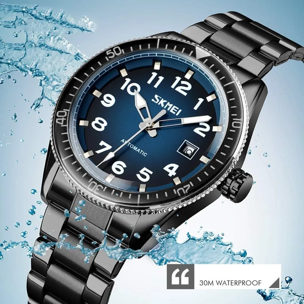 Classic Automatic self Wind Watch Stainless Steel Business Analog Dress Watch MASTOPMen Automatic botanical peacetime comprise uppermost homework Europe Mechanical Watch 