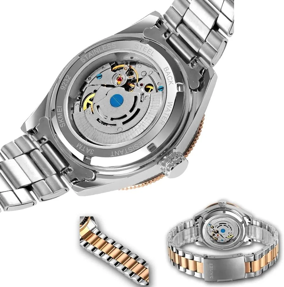 Classic Automatic self Wind Watch Stainless Steel Business Analog Dress Watch MASTOPMen Automatic botanical peacetime comprise uppermost homework Europe Mechanical Watch 