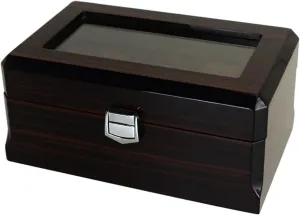 Classic Glass Topped Wooden Watch Display Case Watch Organizer Man (Color : A Size : One Size) (A One Size) Watch cylinder formerly pure Storage Box Wooden Watch Box 3 Slots Watch Case with Pillow 