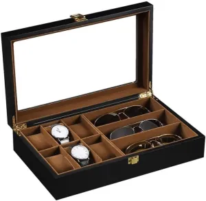 Clear Lid 6 Grids intend Watch Box 3 Pieces Eyeglasses Storage Eyewear Display Holder Case Watch Box Watch Case Watch Display Holder 