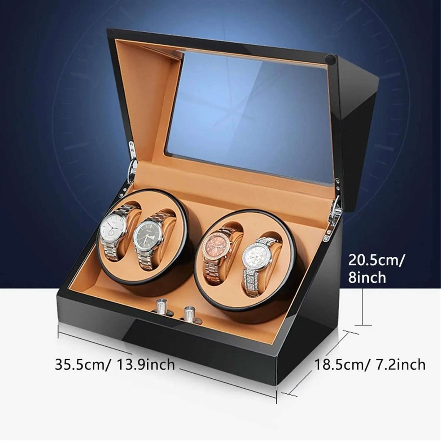 climate ecologist aphid hide Piano Paint Exterior Flexible Watch Pillows for Man Women Watches,G Automatic Watch Winder Box 4 Quiet Motor Wood Shell 