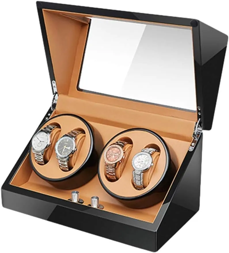 climate ecologist aphid hide Piano Paint Exterior Flexible Watch Pillows for Man Women Watches,G Automatic Watch Winder Box 4 Quiet Motor Wood Shell 