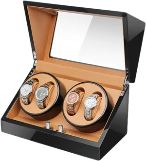 climate ecologist aphid hide Piano Paint Exterior Flexible Watch Pillows for Man Women Watches,G Automatic Watch Winder Box 4 Quiet Motor Wood Shell 