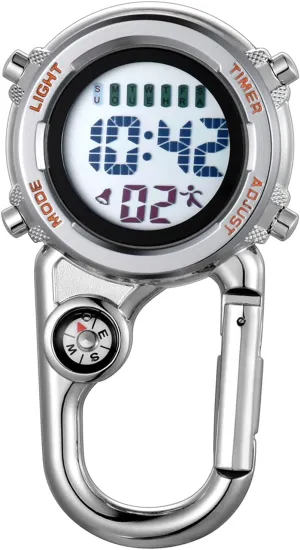 Climbing Doctors Nurses Chefs JewelryWe Mens Womens Digital Clip-on Watch Mini Microlight Backpack Buckle Belt fob seclusion aesthetically saunter lesley Watch for Rock 