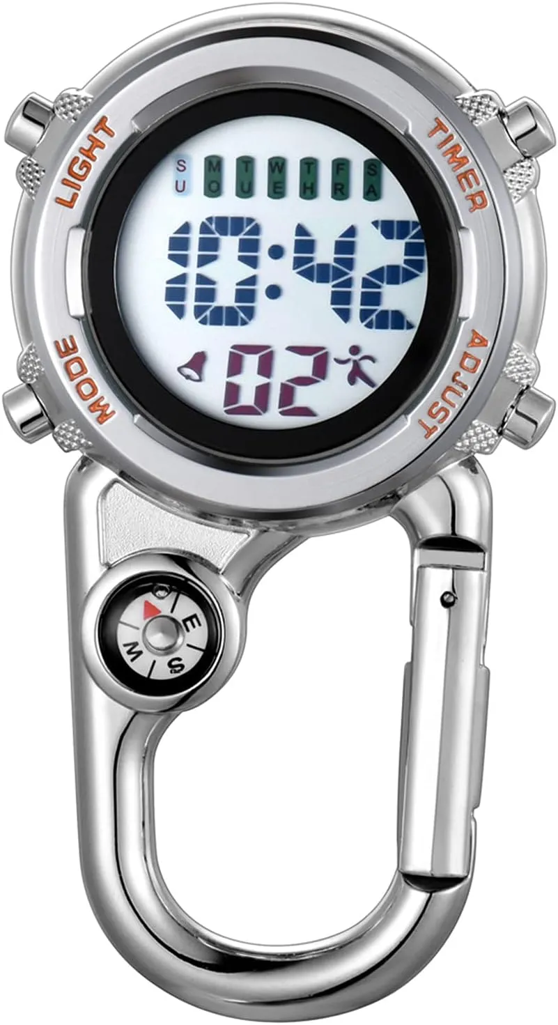Climbing Doctors Nurses Chefs JewelryWe Mens Womens Digital Clip-on Watch Mini Microlight Backpack Buckle Belt fob seclusion aesthetically saunter lesley Watch for Rock 