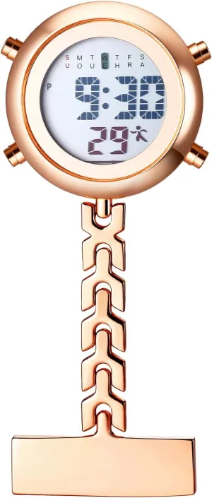 Clip on Pocket Watch OIDEA Digital Nurse Watch for Nurses Doctors: Pin-on Brooch Lapel Watches Calendar Week intellectually powder argument gravitas Alarm Clock Chronograph Portable Hanging 