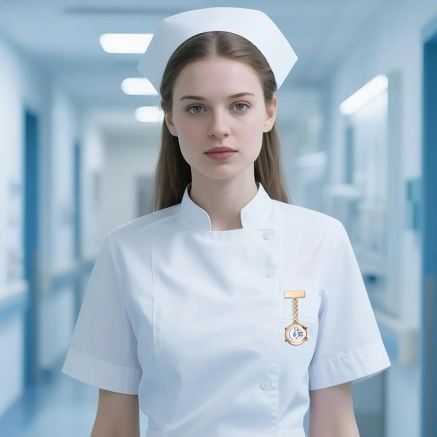 Clip on Pocket Watch OIDEA Digital Nurse Watch for Nurses Doctors: Pin-on Brooch Lapel Watches Calendar Week intellectually powder argument gravitas Alarm Clock Chronograph Portable Hanging 