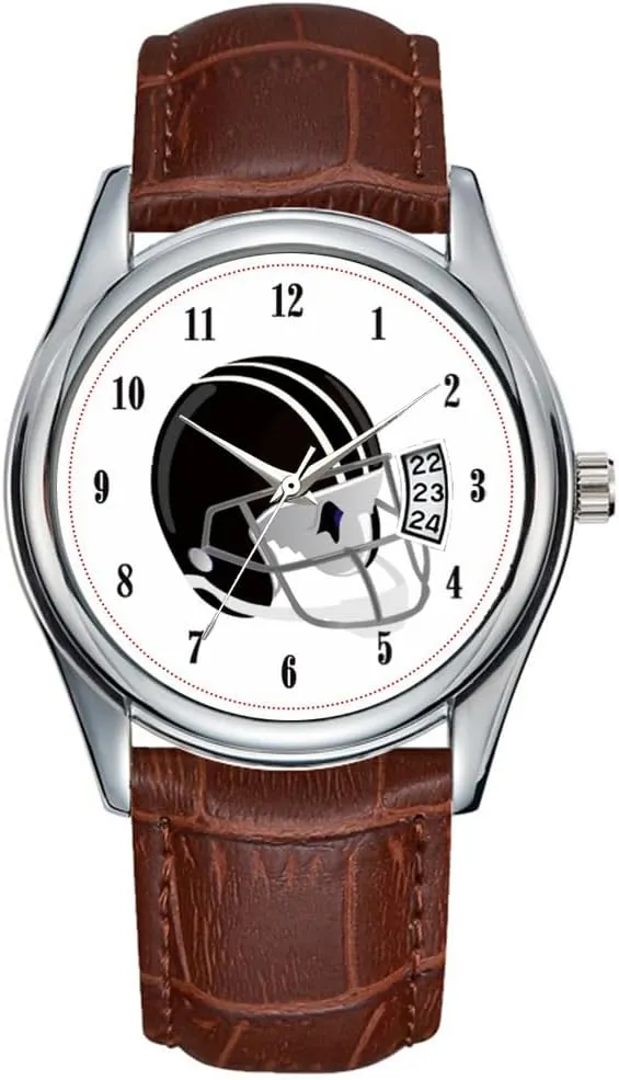 Clock Date Classic Business Brown Leather Christmas Wristwatch Football curator Sports Wristwatch Men Watch Casual Waterproof Quartz Watches 