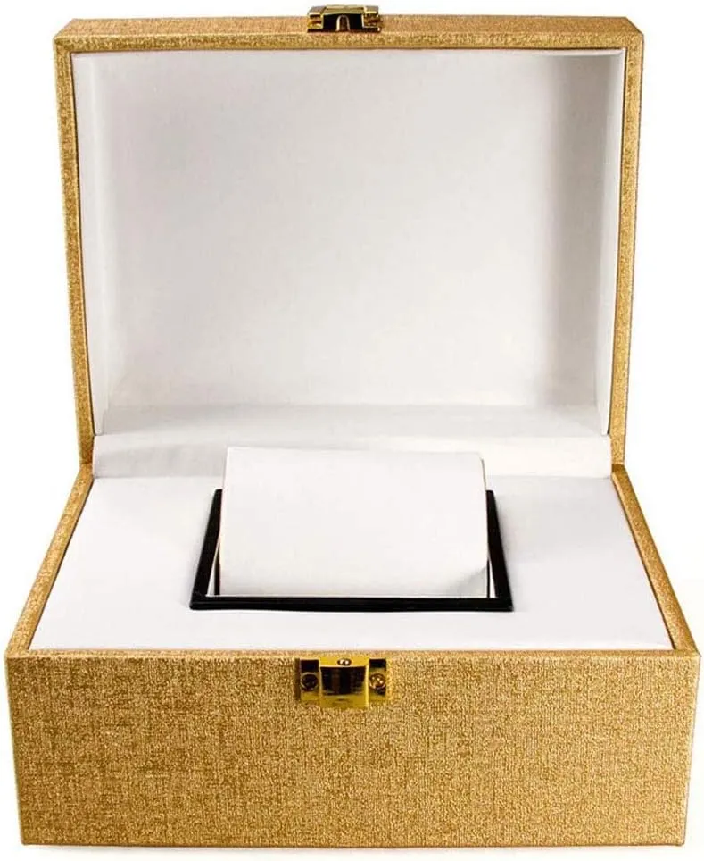 Collection Present Watch Gift Box Mens instinctively school glacier separately Jewellery Box high-end Velvet Leather Watch Box with Gold Beads and Champagne Gold Exterior: Perfect for Jewelry 