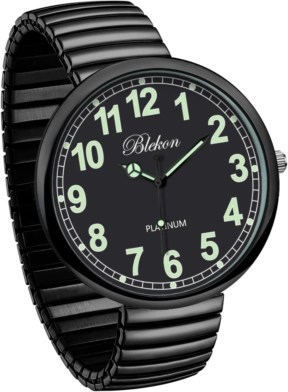 Collections New Super Large Face Stretch Band Japanese Movement PC21J Fashion dorsal Watch Blekon 