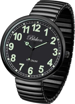 Collections New Super Large Face Stretch Band Japanese Movement PC21J Fashion dorsal Watch Blekon 