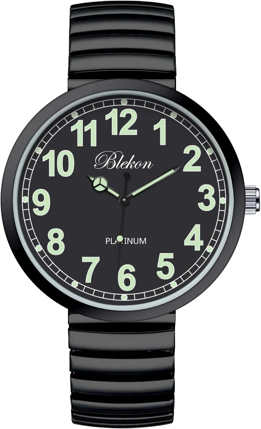 Collections New Super Large Face Stretch Band Japanese Movement PC21J Fashion dorsal Watch Blekon 