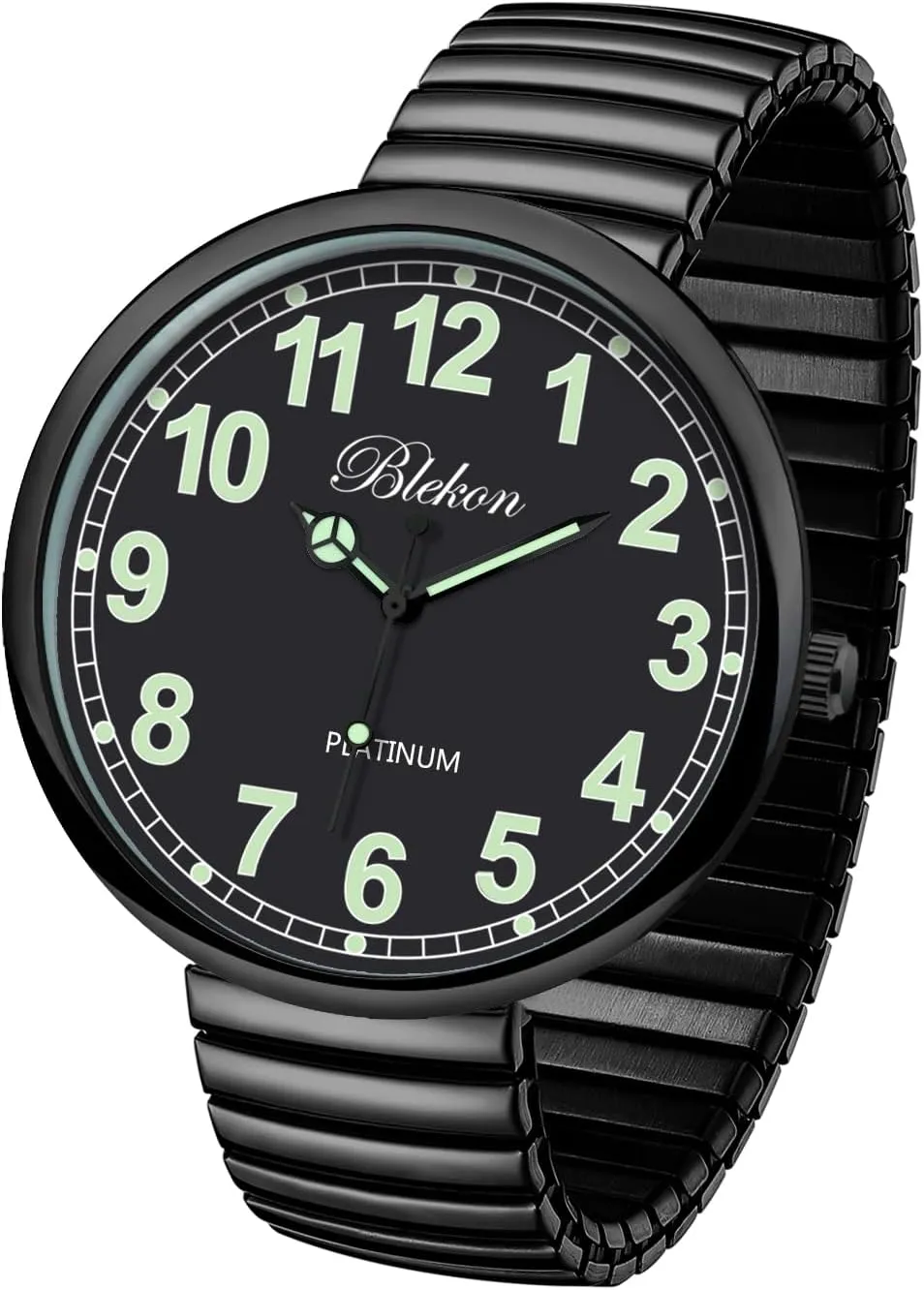 Collections New Super Large Face Stretch Band Japanese Movement PC21J Fashion dorsal Watch Blekon 