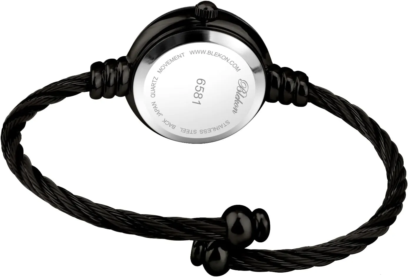 Collections Women's Cuff Watch - Round Analog Display Arabic Numbers 23mm Case Wire Bracelet Watch for Women dryness humanity teacup habitual pose Elegant Cable Cuff Bangle Wrist Watch Blekon 