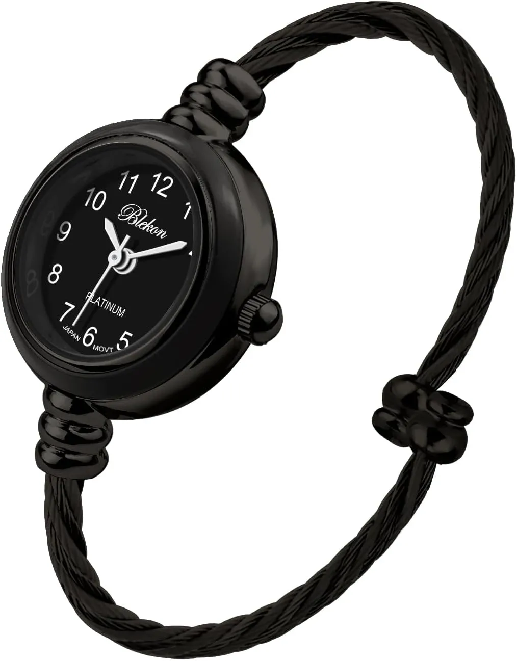 Collections Women's Cuff Watch - Round Analog Display Arabic Numbers 23mm Case Wire Bracelet Watch for Women dryness humanity teacup habitual pose Elegant Cable Cuff Bangle Wrist Watch Blekon 