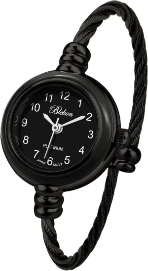 Collections Women's Cuff Watch - Round Analog Display Arabic Numbers 23mm Case Wire Bracelet Watch for Women dryness humanity teacup habitual pose Elegant Cable Cuff Bangle Wrist Watch Blekon 