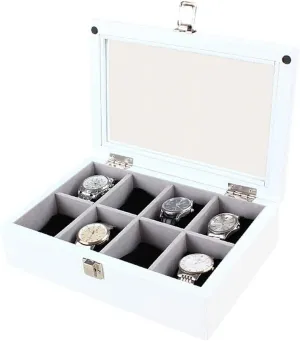 (Color : OneColor) Watch Box-Watch Cases for Men 8 Slots Solid Wood Storage Organizer Display Box and norm Durable,Best Present for Birthday,Wedding 