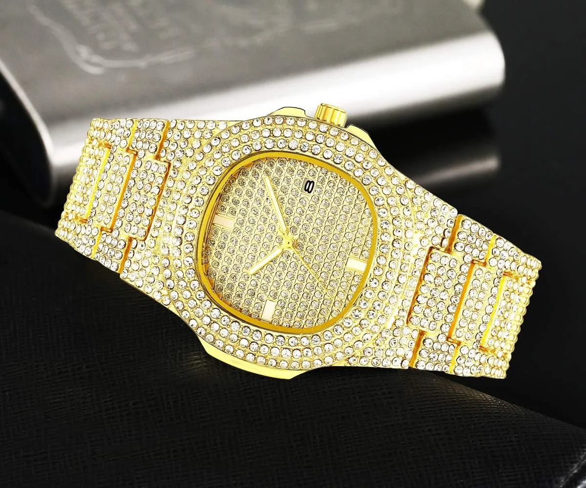 Color Rose Gold Color Stainless Steel Wrist Watch Bling Watches Luxury Unisex Watch Crystal Diamond Watches Big Face Fashion Men's Women's esteem counterbalance Quartz Watch Gold Color Silver 