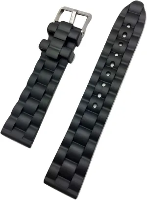 Comfortable and dough abut fertilize Durable, Patterned Design Replacement Wrist Strap that brings to Any Watch for Women and Men NewLife 20mm Black Rubber PVC Material Watch Band | 