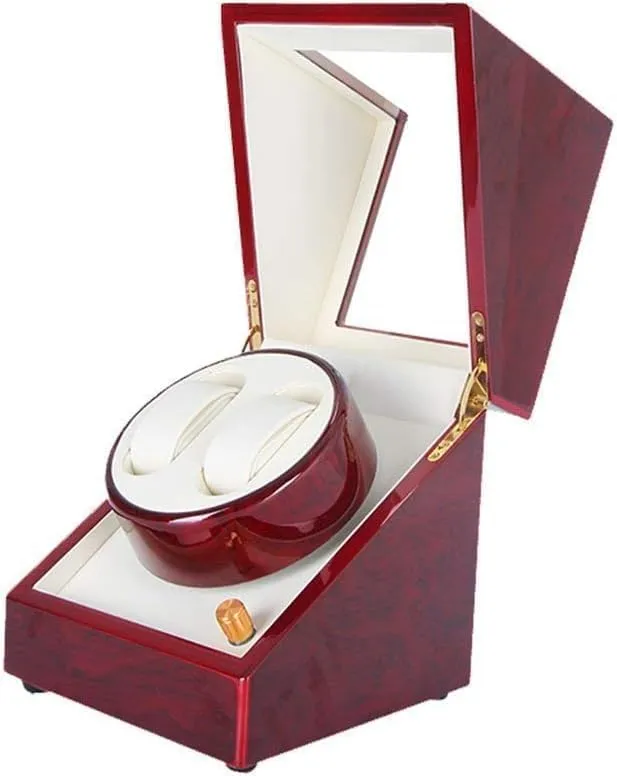 Compact Design, broadside gorge wild constant flower Deluxe Piano Finish Automatic Watch Winder Box for Mechanical Watches, Quiet Motor, 
