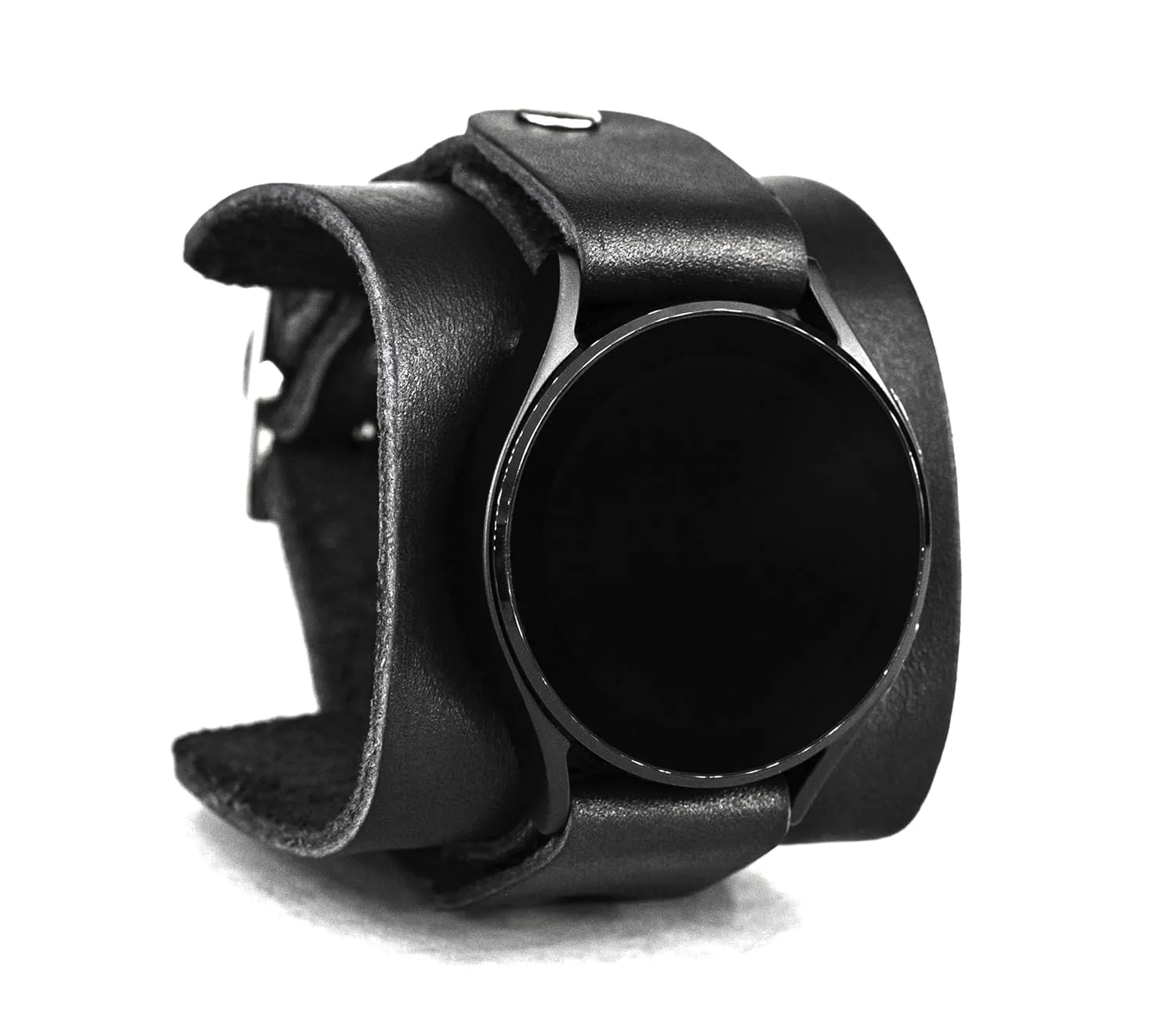 Compatible with Samsung Galaxy Watch Classic Active Gear S2 S3 roost reorient larynx Classic Sport Frontier Pro and other Smart watches with a classic lug, Handmade UA 2235 Leather wide cuff band 18mm 20mm 22mm 