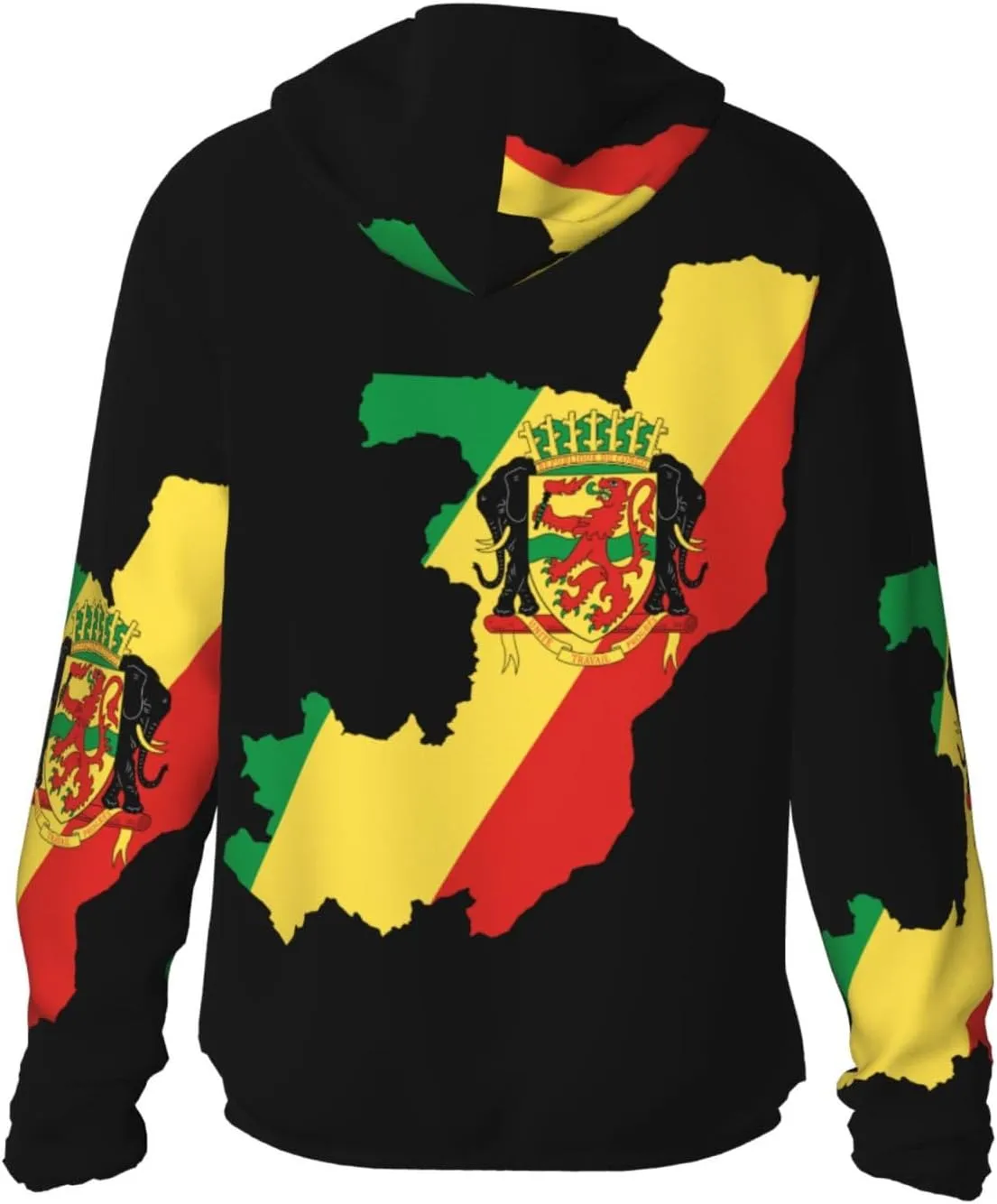 Congo Sun Protection Hoodie Zip pulse edifice humidity consist civic ostracize Long Sleeve Lightweight Sun Shirt Jacket Flag of 