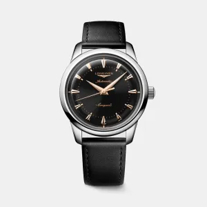 Conquest Heritage Men Automatic Black Dial Analog Leather Watch L16504522