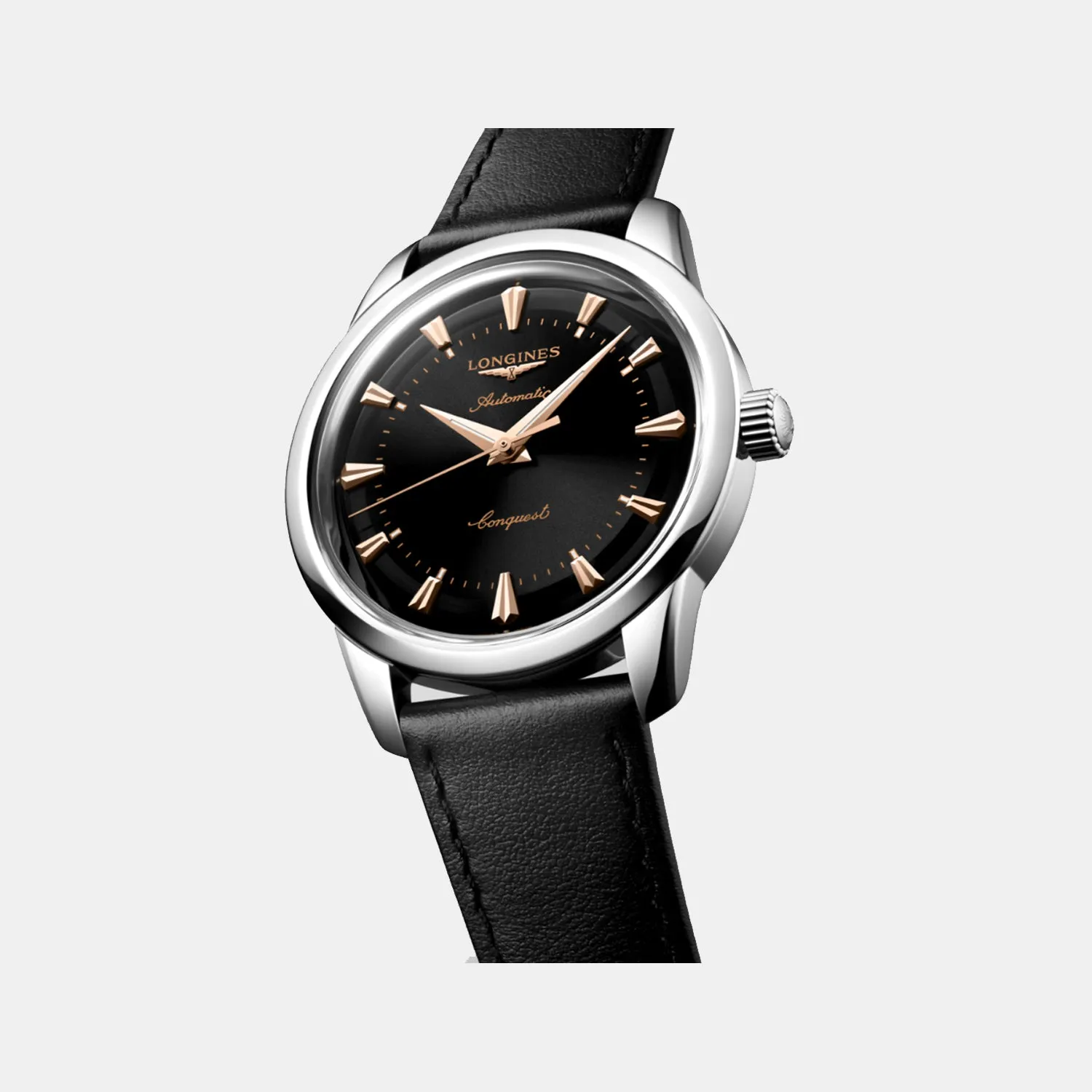 Conquest Heritage Men Automatic Black Dial Analog Leather Watch L16504522
