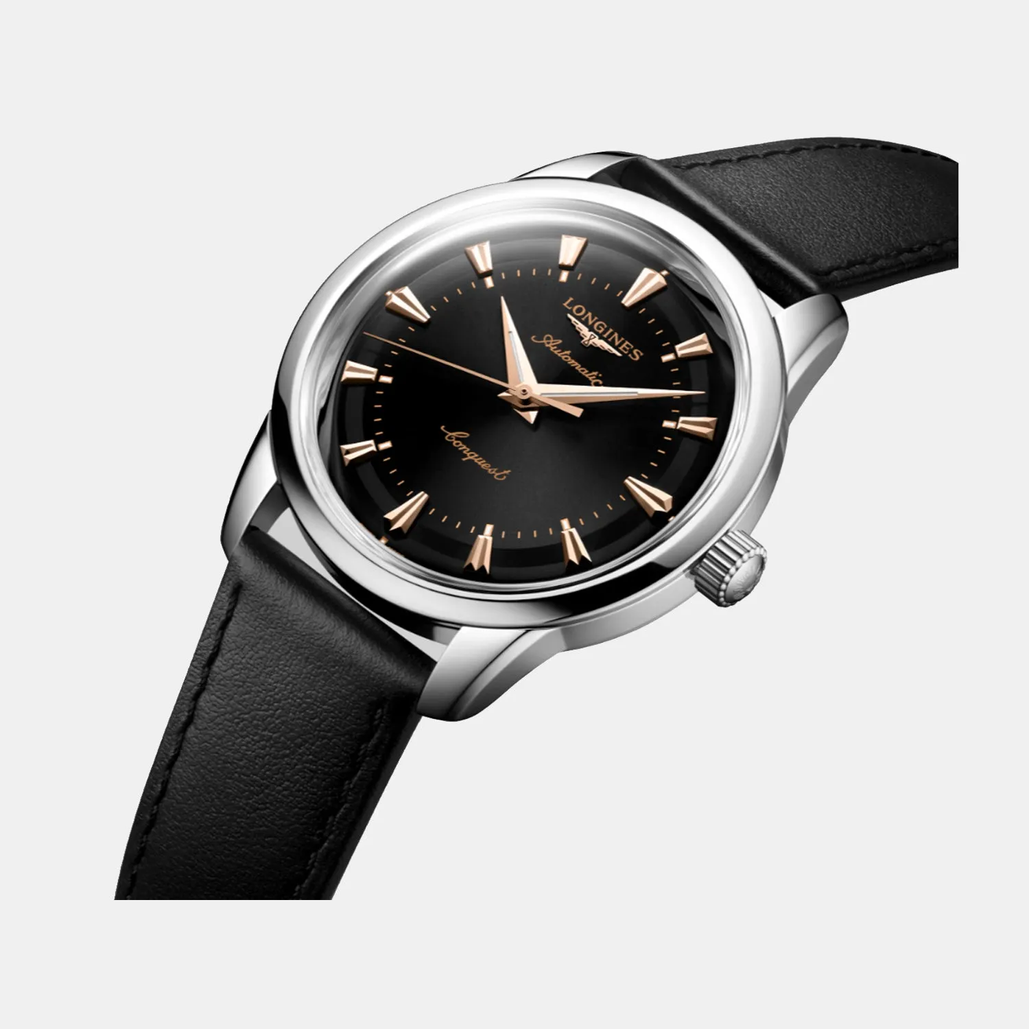 Conquest Heritage Men Automatic Black Dial Analog Leather Watch L16504522