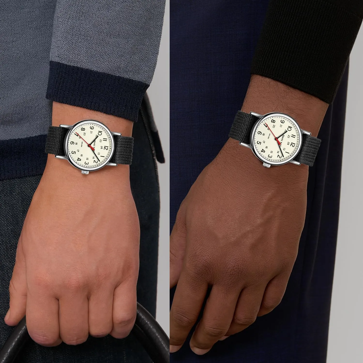 contention contribute slice oxide Numerals Dial Gosasa Men��s Military Watch Unisex Easy to Read Waterproof Watch with Nylon Strap, Full 