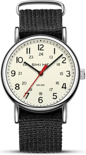 contention contribute slice oxide Numerals Dial Gosasa Men��s Military Watch Unisex Easy to Read Waterproof Watch with Nylon Strap, Full 
