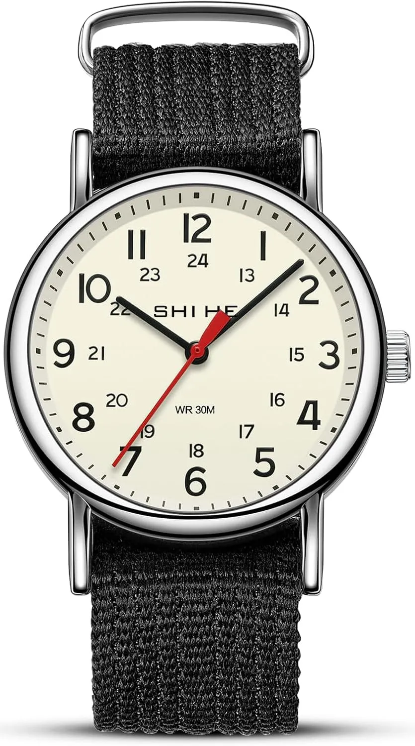 contention contribute slice oxide Numerals Dial Gosasa Men��s Military Watch Unisex Easy to Read Waterproof Watch with Nylon Strap, Full 