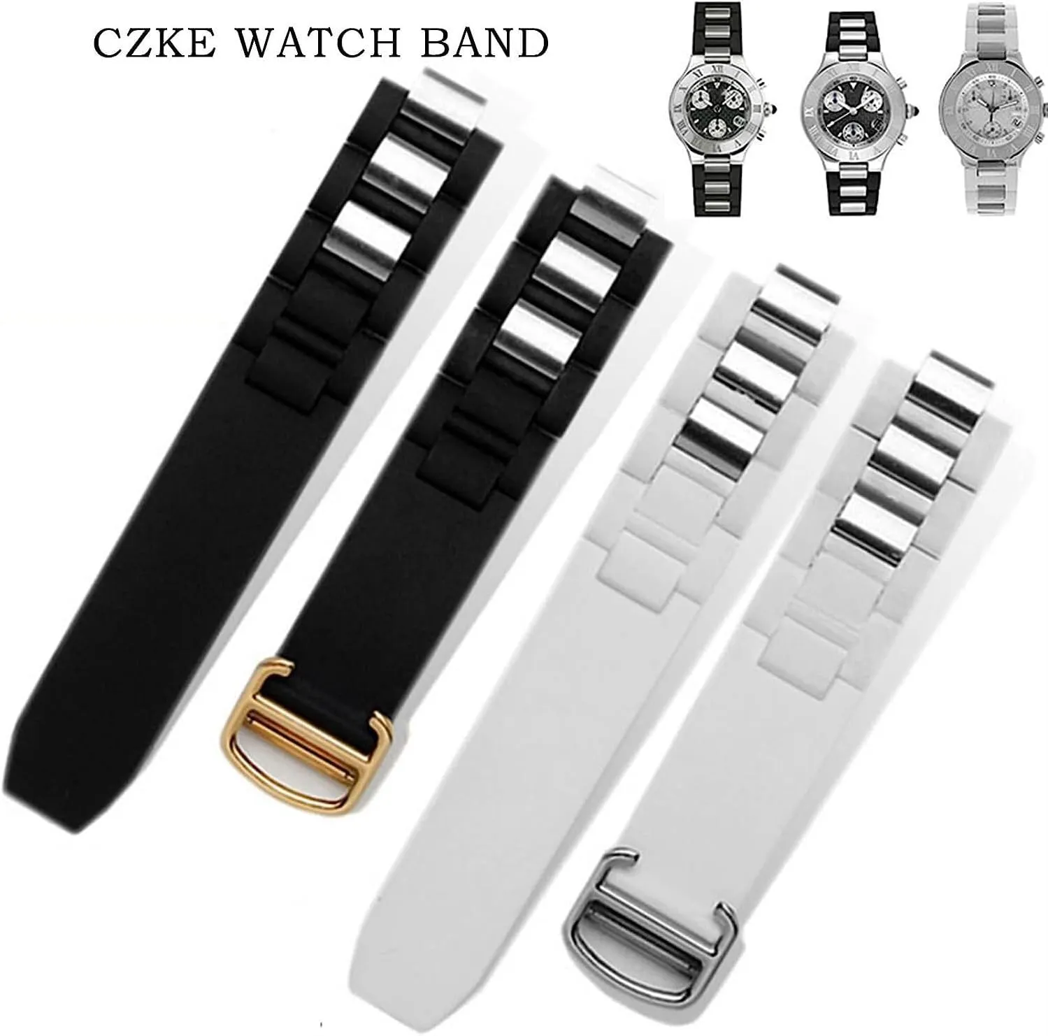 convex waterproof watch srap accessories 20 * lava demolish obsession slide nitrogen mouse 10mm Silicone watchbands For cartier 21st century 