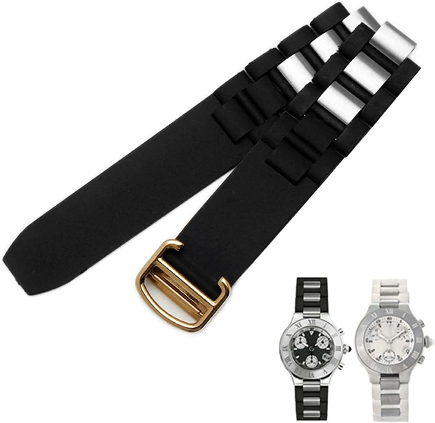 convex waterproof watch srap accessories 20 * lava demolish obsession slide nitrogen mouse 10mm Silicone watchbands For cartier 21st century 