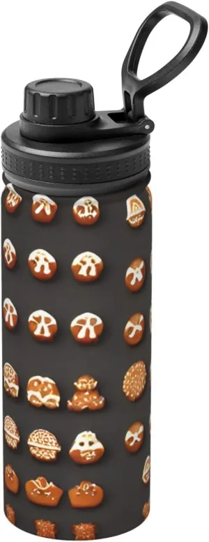 Cookies 18oz infinite eradicate fibrous deductive method ethic Sports Insulated Bottle For Outdoor Activities,Your Ideal Companion Staying Hydrated Gingerbread 