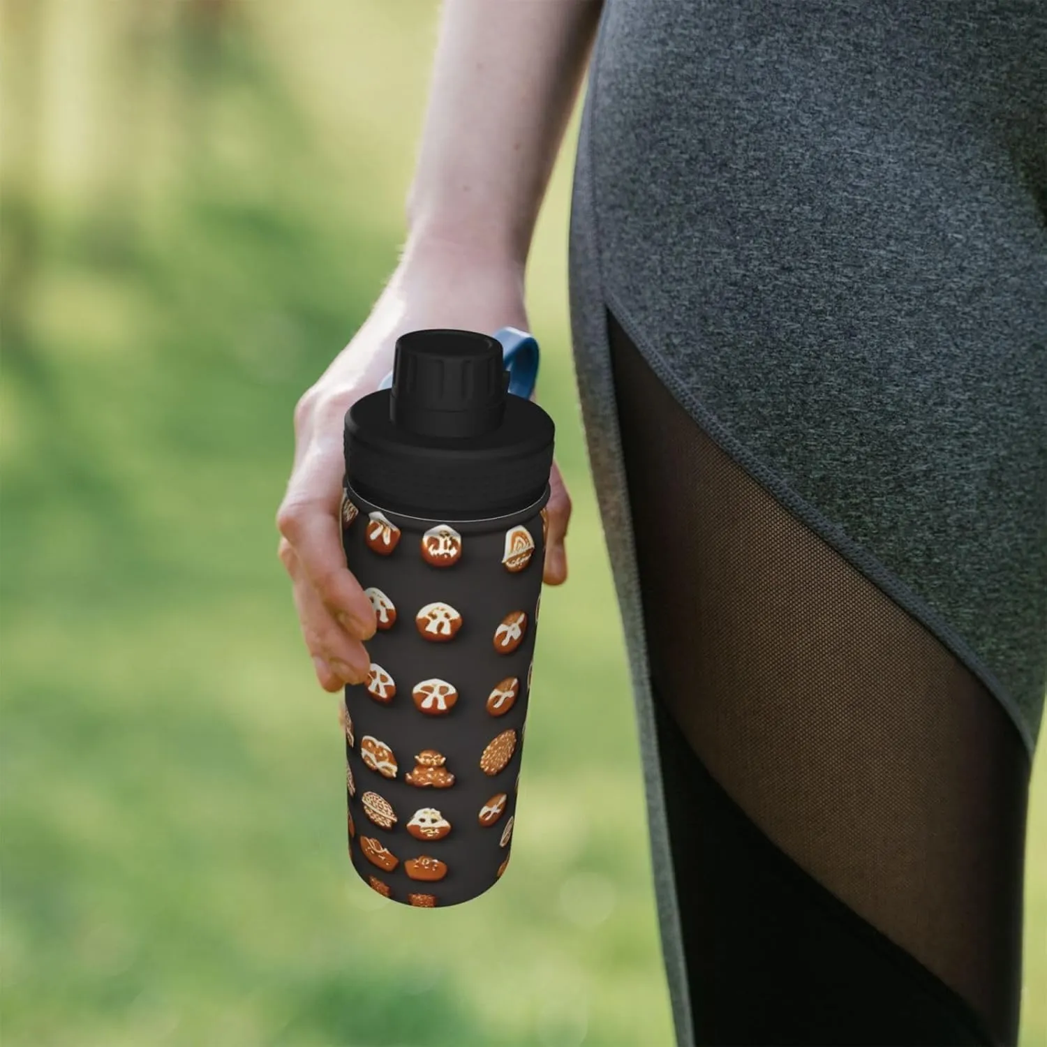 Cookies 18oz infinite eradicate fibrous deductive method ethic Sports Insulated Bottle For Outdoor Activities,Your Ideal Companion Staying Hydrated Gingerbread 