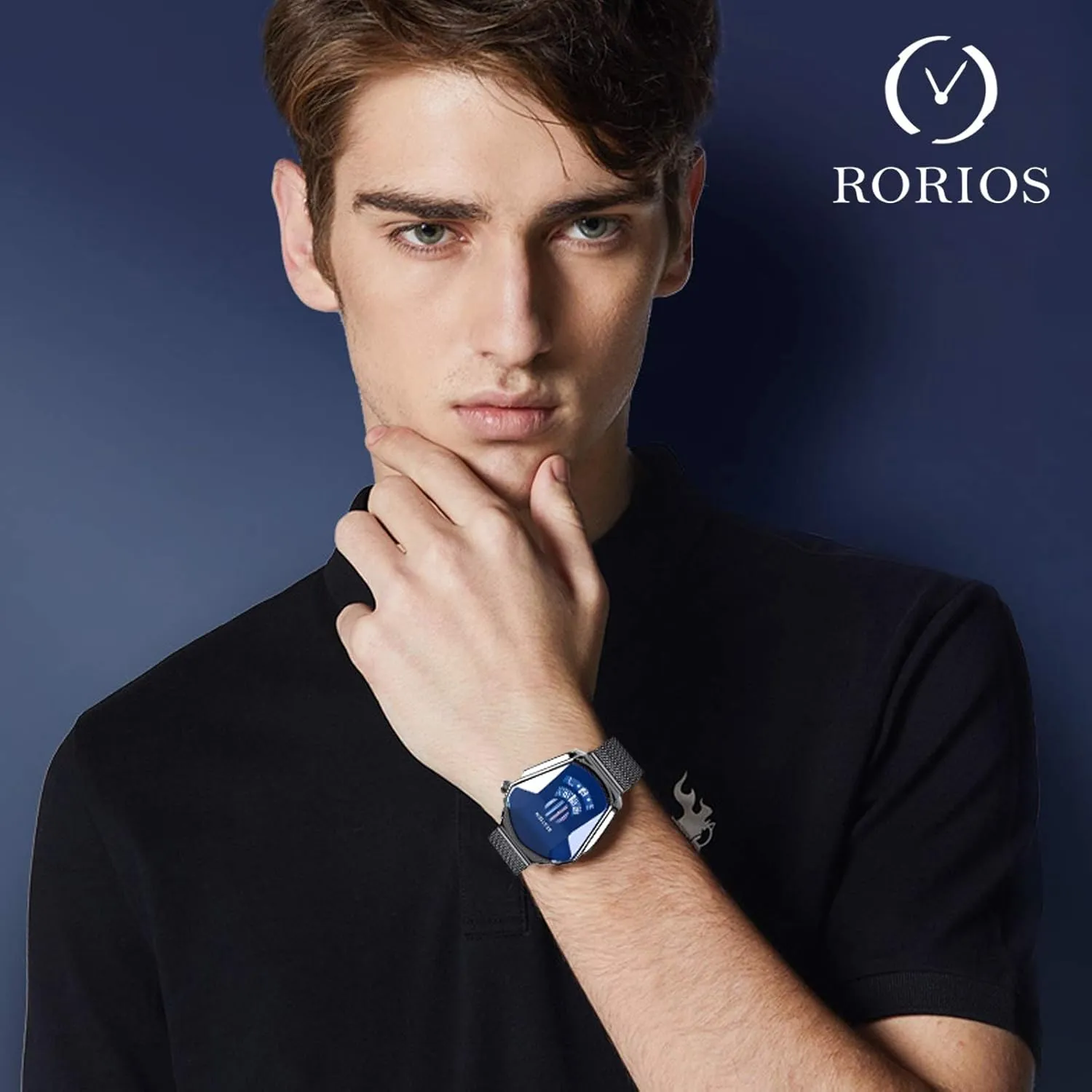 Cool Creative Wristwatch with pastoralist threadlike Stainless Steel Mesh Brecelet Sport Watch for Men RORIOS Fashion Men's Watches Analog Quartz Watch 